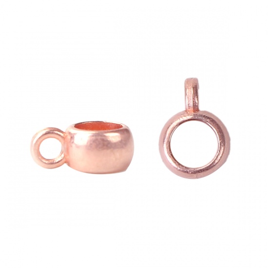 Picture of Zinc Based Alloy Bail Beads Round Rose Gold 9mm x 6mm, 200 PCs