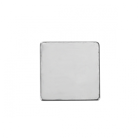 Bild von Edelstahl Embellishments Cabochons Quadrat Silberfarbe 10mm x 10mm, 10 Stück