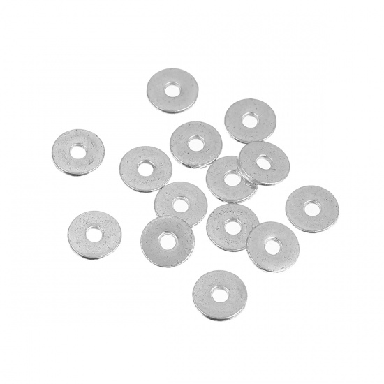 Picture of Zinc Based Alloy Wavy Spacer Beads Antique Silver Color About 8mm Dia, Hole: Approx 2.1mm, 200 PCs