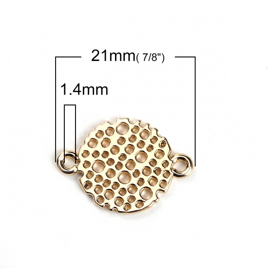 Picture of Zinc Based Alloy Connectors Round Gold Plated 21mm x 15mm, 20 PCs