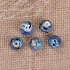 Image de Perles en Verre Rond Bleu A Facettes 12mm x 9mm, Taille de Trou: 2.8mm, 10 Pcs