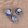 Image de Perles en Verre Rond Bleu A Facettes 12mm x 9mm, Taille de Trou: 2.8mm, 10 Pcs