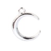 Picture of Zinc Based Alloy Charms Half Moon Silver Plated 20mm( 6/8") x 16mm( 5/8"), 10 PCs