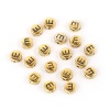 Image de Perles en Alliage de Zinc Rond Or Vieilli Initial Alphabet/ Lettre Gravé " E " 7mm Dia, Taille de Trou: 0.7mm, 50 Pcs