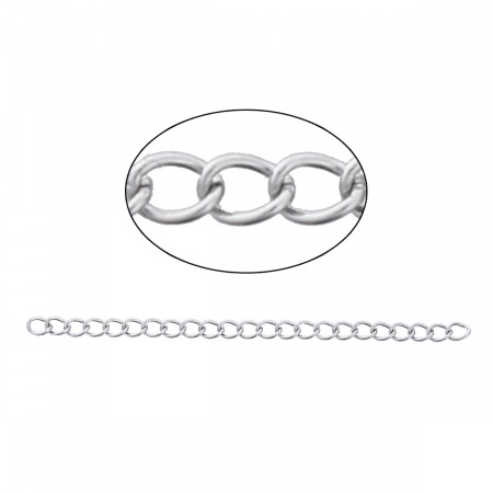 Immagine di Acciaio Inossidabile Estensione Catene Tono Argento 7cm Lunghezza, 20 Pz