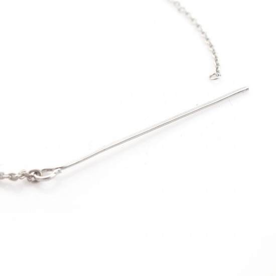 Immagine di Ottone Può infilare Perline Braccialetti Tono Argento lunghezza: 18cm, 1 Pz                                                                                                                                                                                   
