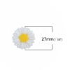 Picture of Resin Embellishments Daisy Flower White & Yellow 27mm(1 1/8") x 27mm(1 1/8"), 20 PCs