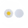 Immagine di Resina Cabochon per Abbellimento Fiore Margherita Bianco & Giallo 27mm x 27mm, 20 Pz