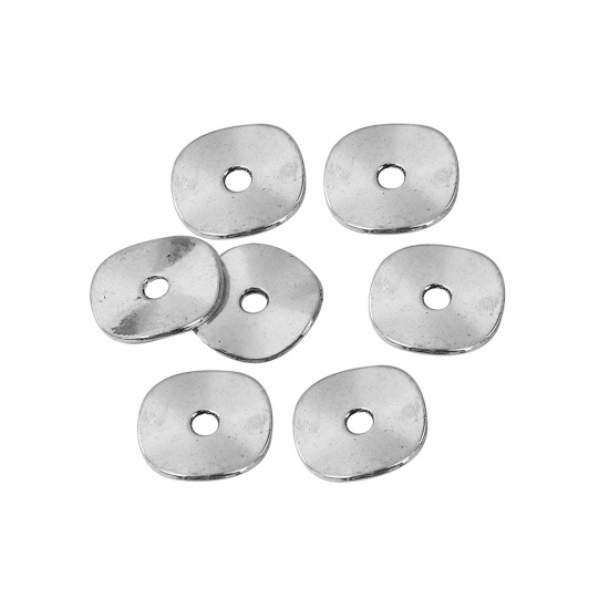 Picture of Zinc Based Alloy Wavy Spacer Beads Antique Silver Round About 15mm Dia, Hole: Approx 2.6mm, 100 PCs