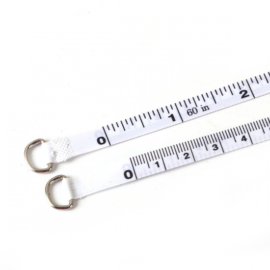 Picture of ABS Keychain & Keyring Tape Measures Blue Round 10cm(3 7/8") x 4.3cm(1 6/8"), 2 PCs (Approx 1.5 M/Roll)