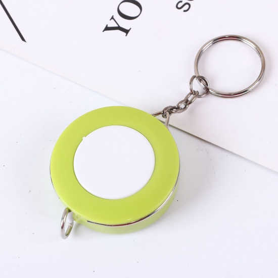 Picture of ABS Keychain & Keyring Tape Measures Green 10cm(3 7/8") x 4.3cm(1 6/8"), 2 PCs (Approx 1.5 M/Roll)