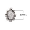 Picture of Zinc Based Alloy Pendants Oval Antique Silver Branch Cabochon Settings (Fits 25mmx18mm) 41mm x 31mm, 10 PCs