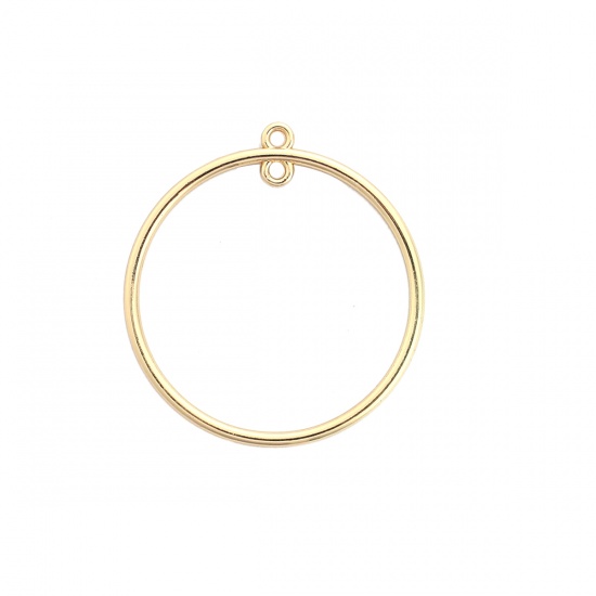 Picture of Zinc Based Alloy Pendants Circle Ring Gold Plated 4.3cm x4cm(1 6/8" x1 5/8"), 10 PCs