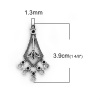 Picture of Zinc Based Alloy Chandelier Connectors Leaf Clover Antique Silver Drop (Can Hold ss9 ss10 Pointed Back Rhinestone) 39mm x 22mm, 20 PCs