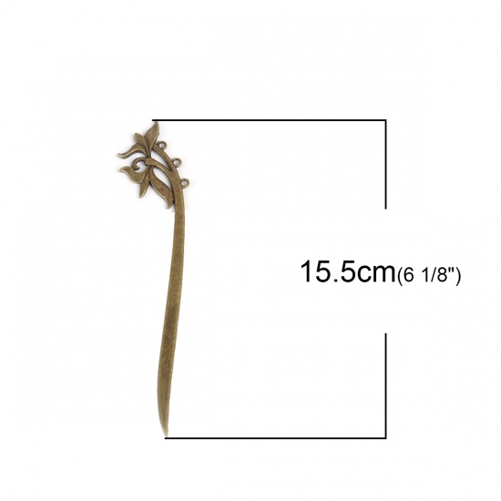 Immagine di Segnalibro Fiore Bronzo Antico 15.5cm x 2.9cm, 3 Pz