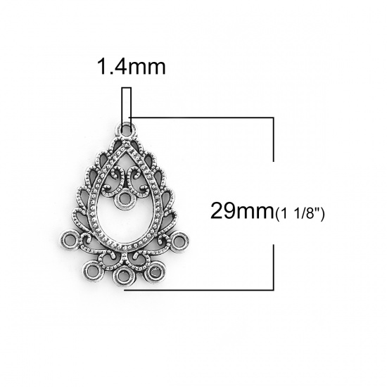 Picture of Zinc Based Alloy Chandelier Connectors Drop Antique Silver 29mm x22mm, 30 PCs