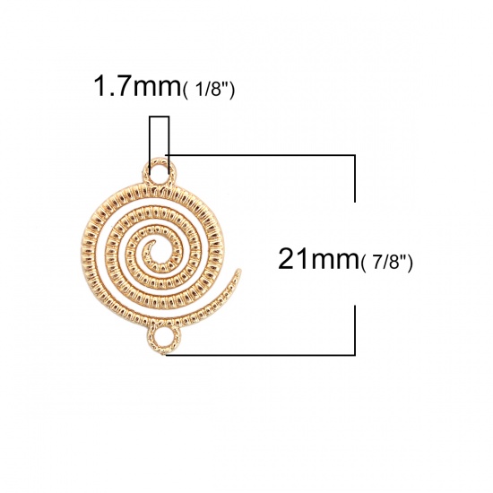 Picture of Zinc Based Alloy Connectors Wave Gold Plated Spiral 21mm x 17mm, 20 PCs