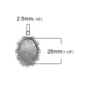 Picture of Zinc Based Alloy Pendants Oval Antique Silver Cabochon Settings (Fits 28mm x 20mm) 42mm x 29mm, 10 PCs
