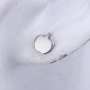 304ステンレス鋼 イヤリング シルバートーン リンゴ 8mm x 7mm、 ワイヤーサイズ: （21号）、 1 ペア の画像