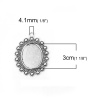 Picture of Zinc Based Alloy Pendants Oval Antique Silver (Fits 30mmx23mm) 55mm x 41mm, 10 PCs