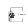 Bild von 304 Titan Edelstahl Kremation Asche Urnen Anhänger Zylinder Silberfarbe Schwarz Bärentatzen-Form Emaille 33mm x 10mm, 1 Stück”