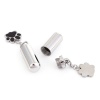 Bild von 304 Titan Edelstahl Kremation Asche Urnen Anhänger Zylinder Silberfarbe Schwarz Bärentatzen-Form Emaille 33mm x 10mm, 1 Stück”