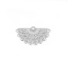 Picture of Iron Based Alloy Pendants Fan-shaped Silver Plated Filigree 39mm(1 4/8") x 22mm( 7/8"), 20 PCs