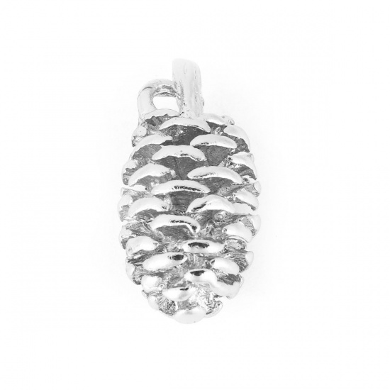 Immagine di Ottone 3D Charms Ghianda Tono Argento 19mm x 9.6mm , 3 Pz