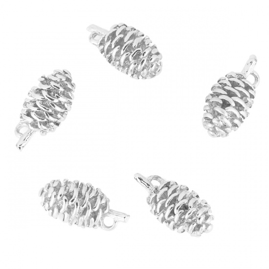 Immagine di Ottone 3D Charms Ghianda Tono Argento 19mm x 9.6mm , 3 Pz