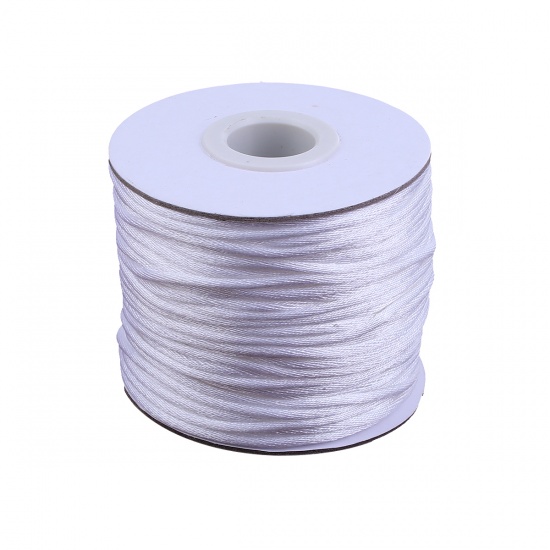 Picture of Polyamide Nylon Jewelry Thread Cord White 1.8mm( 1/8"), 1 Roll (Approx 50 Yards/Roll)
