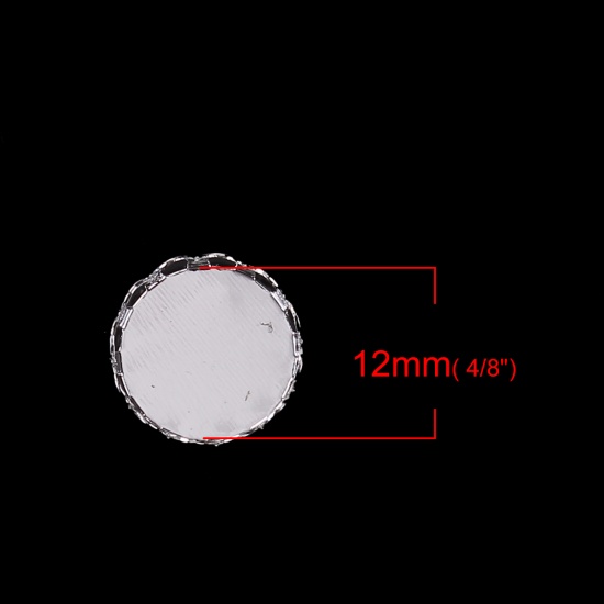 合金 カボションセッティング台 円形 シルバートーン 台座付 ( 12mmに適応) 13mm直径、 20 個 の画像