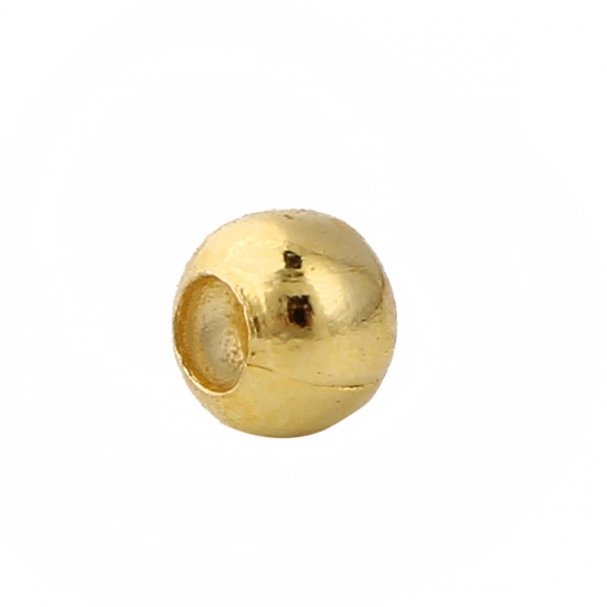 Immagine di Ottone Separatori Perline Tondo Oro Placcato Circa 2.4mm Dia, Foro:Circa 0.7mm, 1000 Pz                                                                                                                                                                       