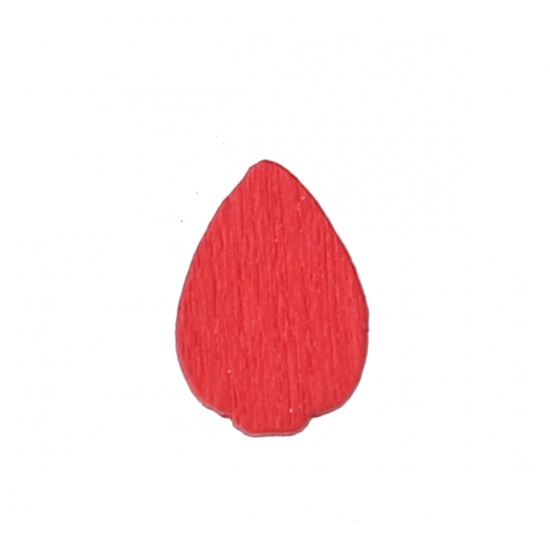 Image de Cabochons d'Embellissement en Contre-Plaqué Fraises Rouge 8mm x 6mm, 300 Pcs