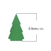 Imagen de Madera Terciada Adornos Scrapbooking Árbol de Navidad Verde 55mm x 32mm, 20 Unidades