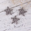 Изображение Цинковый Сплав Бусины Морская Звезда Античное Серебро 14мм x 14мм, Отверстие:примерно 0.8мм, 50 ШТ
