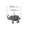 Picture of Zinc Based Alloy Charms Elephant Animal Antique Silver (Can Hold ss9 Pointed Back Rhinestone) 29mm(1 1/8") x 21mm( 7/8"), 20 PCs