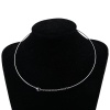 Picture of 304 Stainless Steel Collar Neck Ring Necklace Silver Tone 40cm(15 6/8") long, 1 Piece