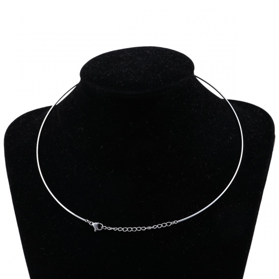 Bild von 304 Edelstahl Choker Halskette Silberfarbe 40cm lang, 1 Strang
