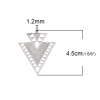 Picture of Brass Pendants Triangle Silver Tone 45mm(1 6/8") x 37mm(1 4/8"), 2 PCs                                                                                                                                                                                        