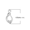 Picture of Zinc Based Alloy Pendants Twist Silver Plated Infinity Symbol 49mm(1 7/8") x 23mm( 7/8"), 5 PCs