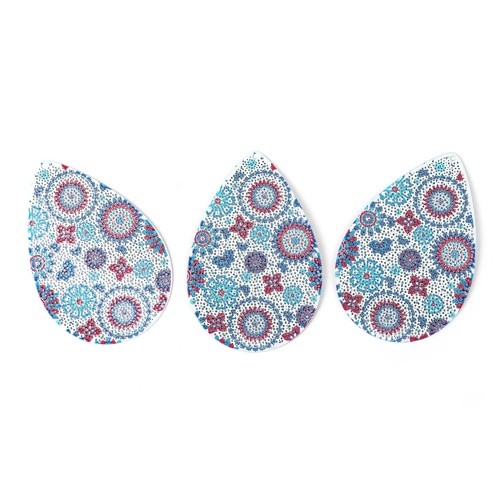 Picture of Iron Based Alloy Enamel Painting Pendants Drop Green Multicolor Filigree Stamping 68mm x 45mm, 3 PCs