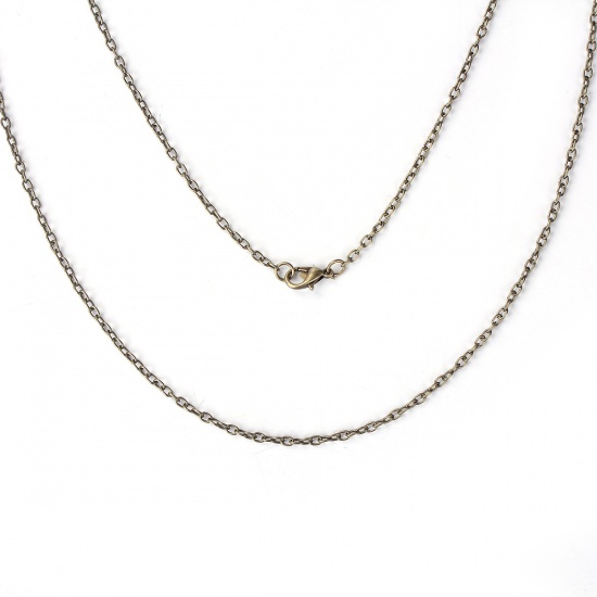 Изображение Ожерелья из Цепочек Античная Бронза, Позолоченные Цепочки 3.5x2.5мм, 81см длина, 1 Комплект ( 12 шт/Комплект)