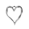 Picture of Zinc Based Alloy Pendants Heart Antique Silver Color 76mm(3") x 67mm(2 5/8"), 5 PCs