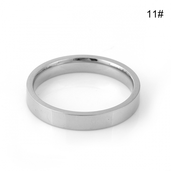 Picture of 304 Stainless Steel Unadjustable Rings Silver Tone Round 20.7mm( 7/8")(US Size 11), 1 Piece