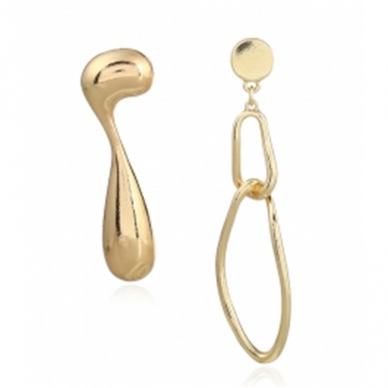 Picture of Earrings Gold Plated Irregular 8cm x2cm(3 1/8" x 6/8") 6cm(2 3/8") long, 1 Pair
