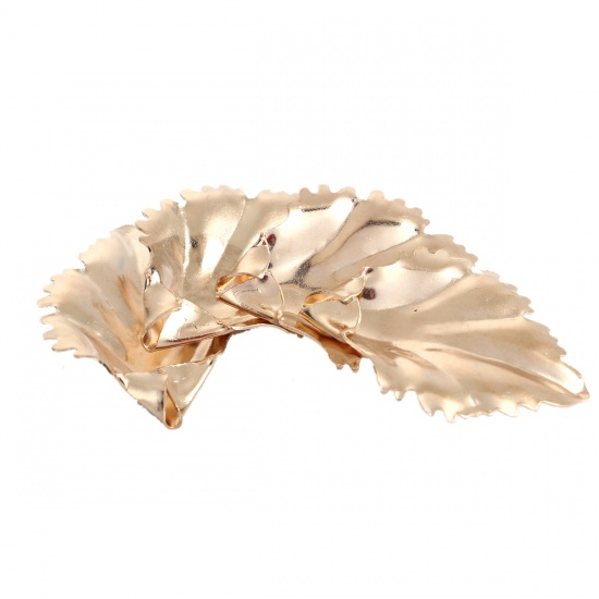 Picture of Iron Based Alloy Embellishments Leaf KC Gold Plated 40mm(1 5/8") x 28mm(1 1/8"), 20 PCs