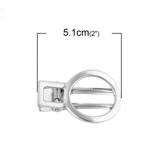 Immagine di Lega di Ferro Forcina Tondo Tono Argento 51mm x 33mm, 20 Pz