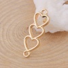 Picture of Zinc Based Alloy Connectors Heart Gold Plated 24mm x 8mm, 10 PCs