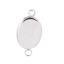 Immagine di Ottone Connettore Ovale Tono Argento Basi per Cabochon (Addetti 18mmx13mm) 27mm x 14mm, 10 Pz
