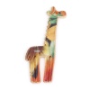 Picture of Zinc Based Alloy Pendants Giraffe Animal Gold Plated Multicolor Enamel 33mm(1 2/8") x 16mm( 5/8"), 10 PCs
